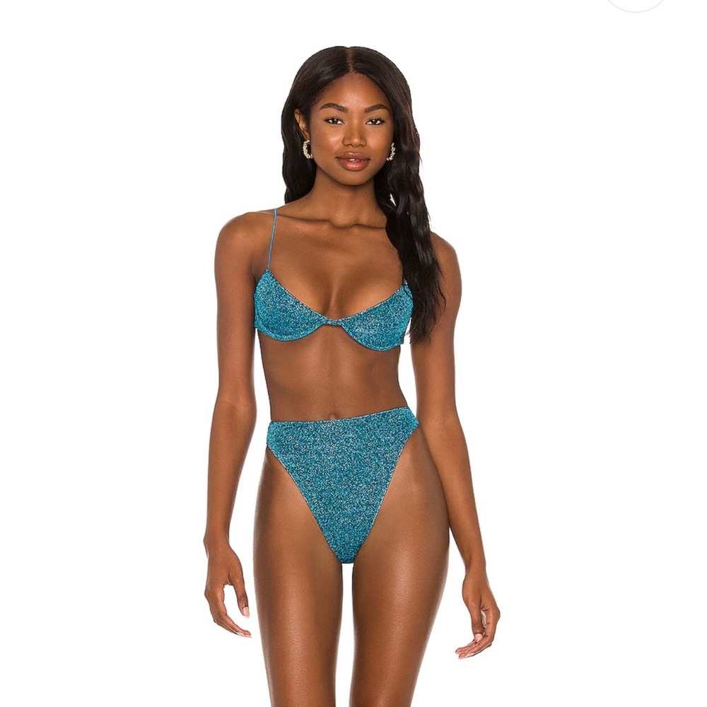 UNWORN Oséree blue sparkle bikini medium NWT - Picture 3 of 13